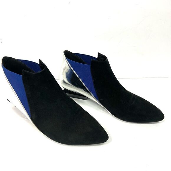 - Jady Rose suede and silver ankle boots  Sz 6/6.5 - Picture 5 of 8